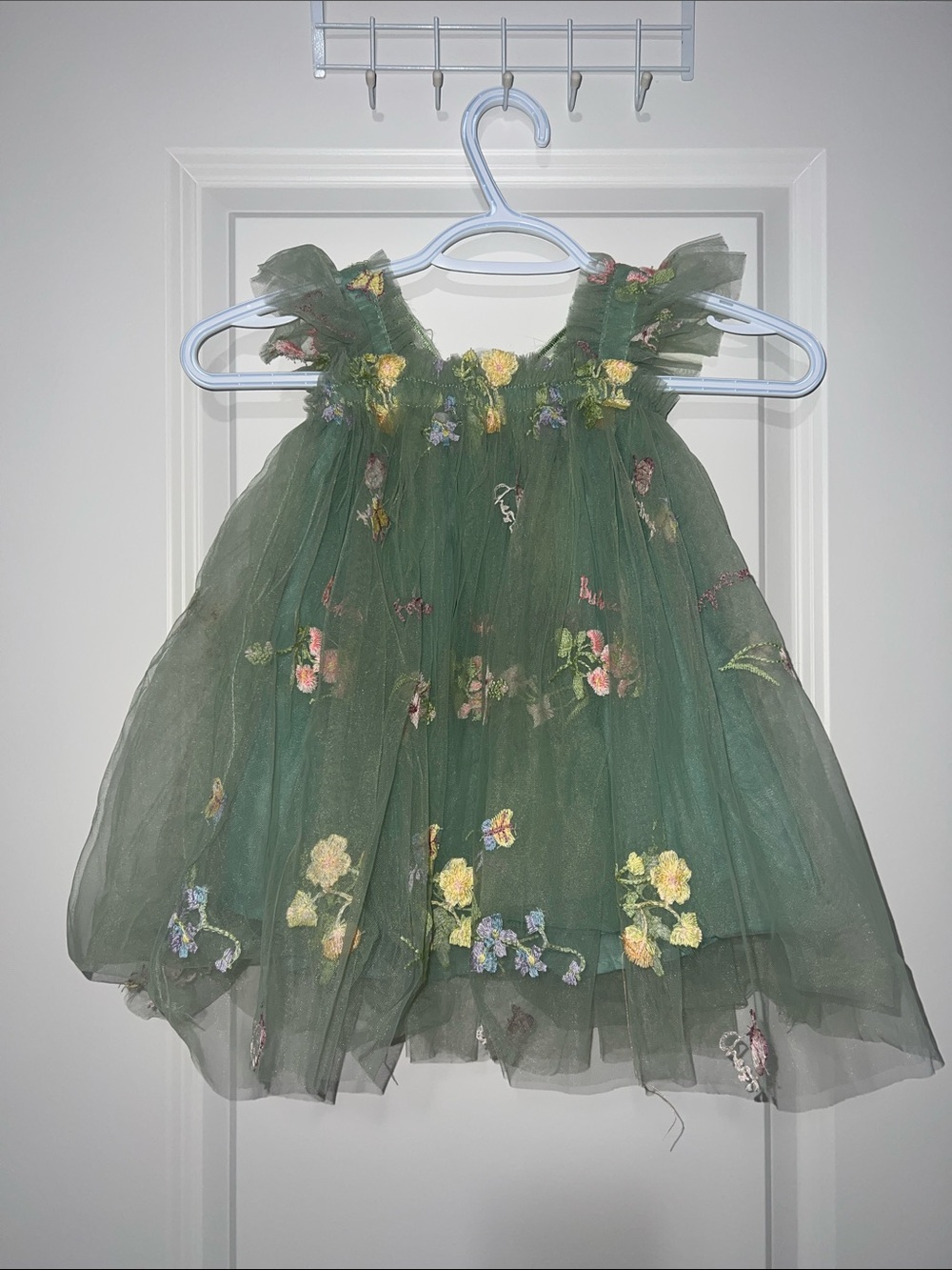 Green Floral Tulle Dress